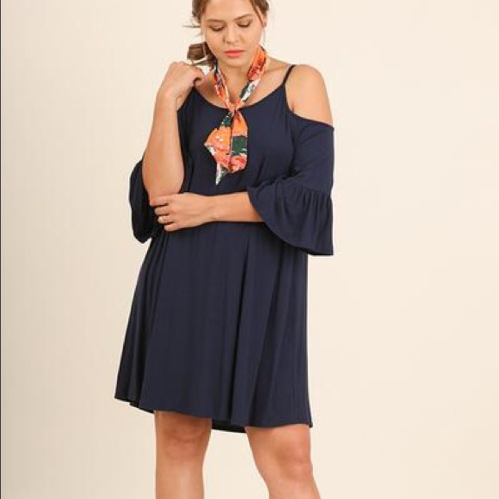 Plus size cold shoulder dress